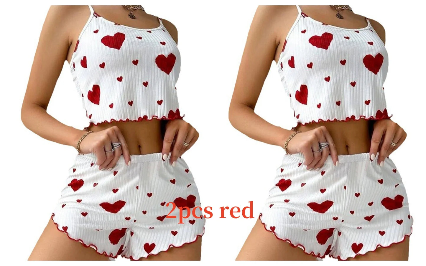 Women’s Love Print Pajama Set – Tank & Shorts