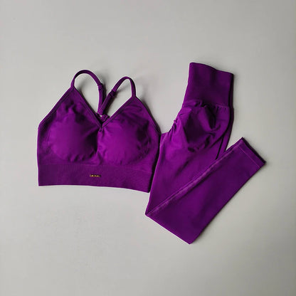 2-Piece Activewear Set – V-Neck Bra & Leggings