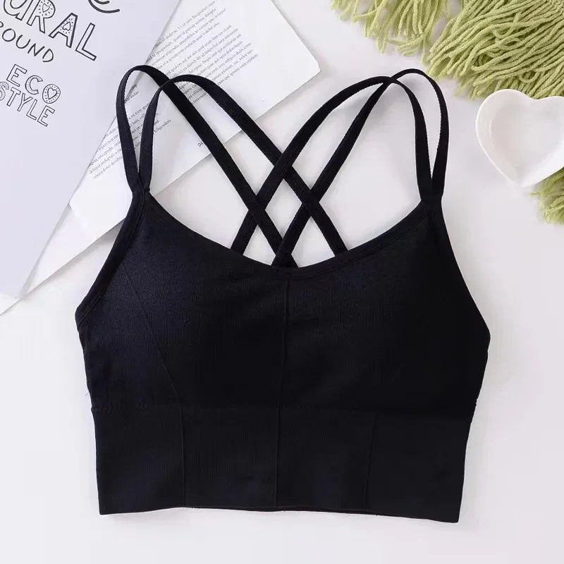 Women’s Cross Strap Sports Bra – Running & Workout Essential