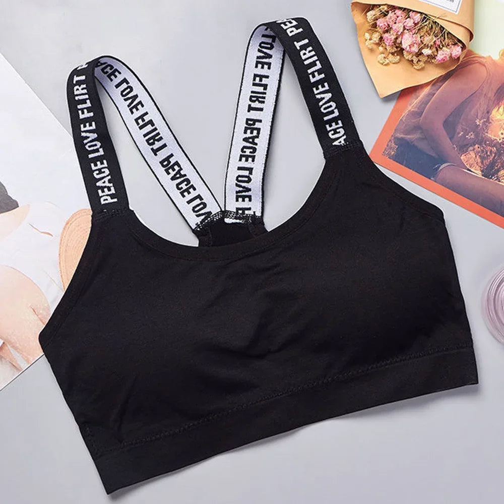 Women’s Wireless Yoga Bra – Padded Comfort with Strap Detail