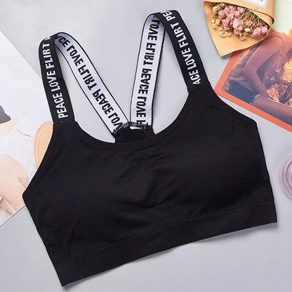 Women’s Wireless Yoga Bra – Padded Comfort with Strap Detail