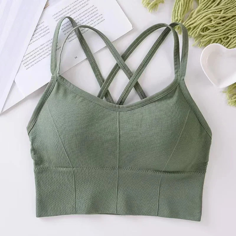 Women’s Cross Strap Sports Bra – Running & Workout Essential