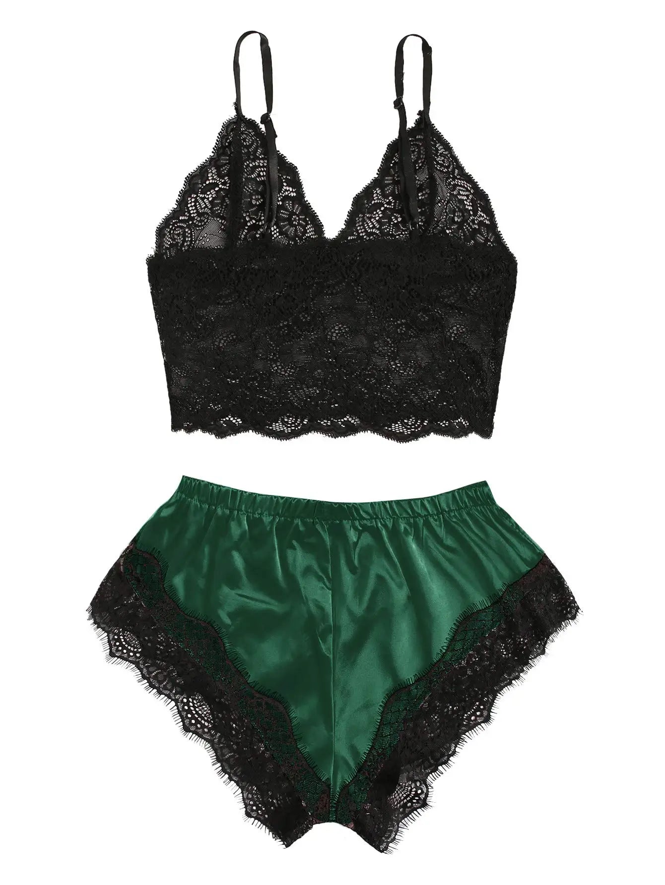 Women’s Lace Pajama Set – Cami & Shorts