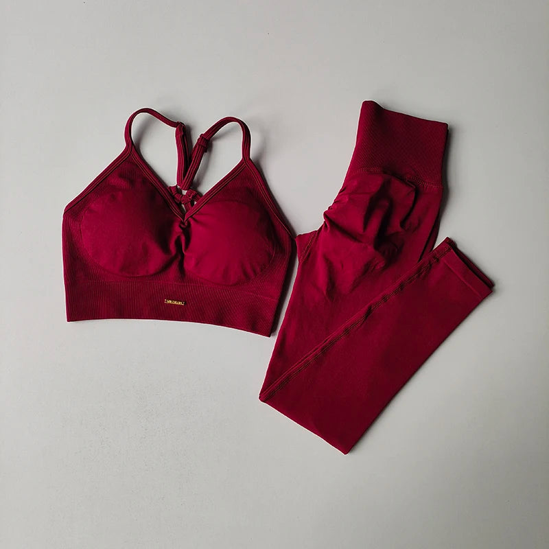 2-Piece Activewear Set – V-Neck Bra & Leggings