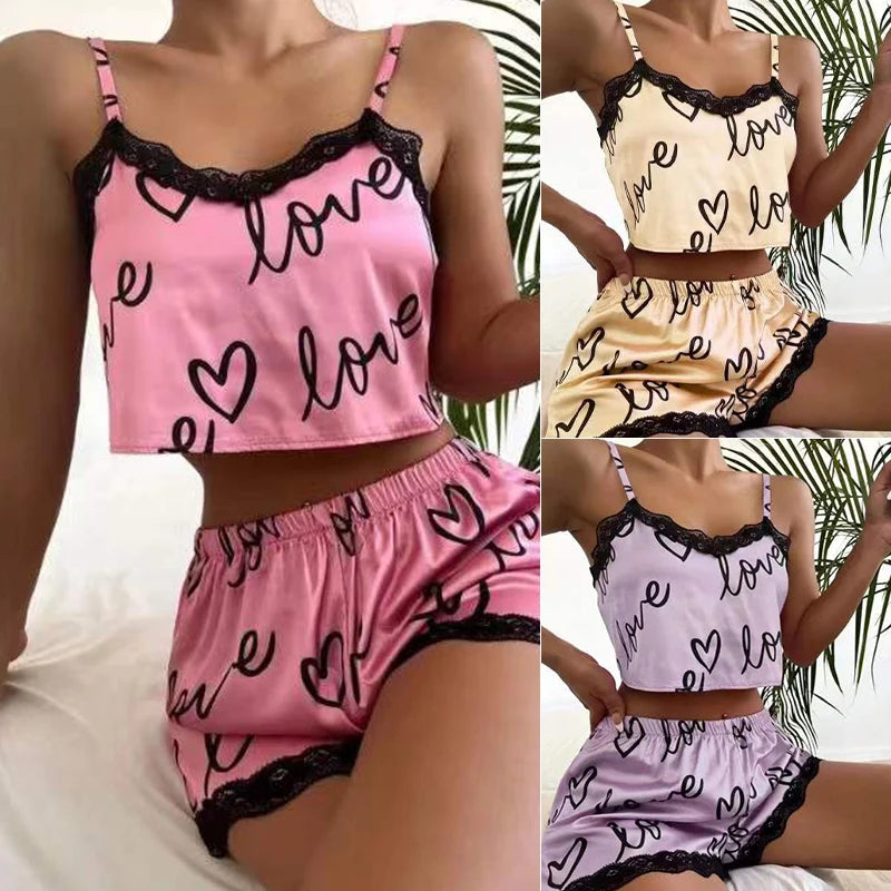 Sexy Women’s Nightwear Set – Camisole & Shorts