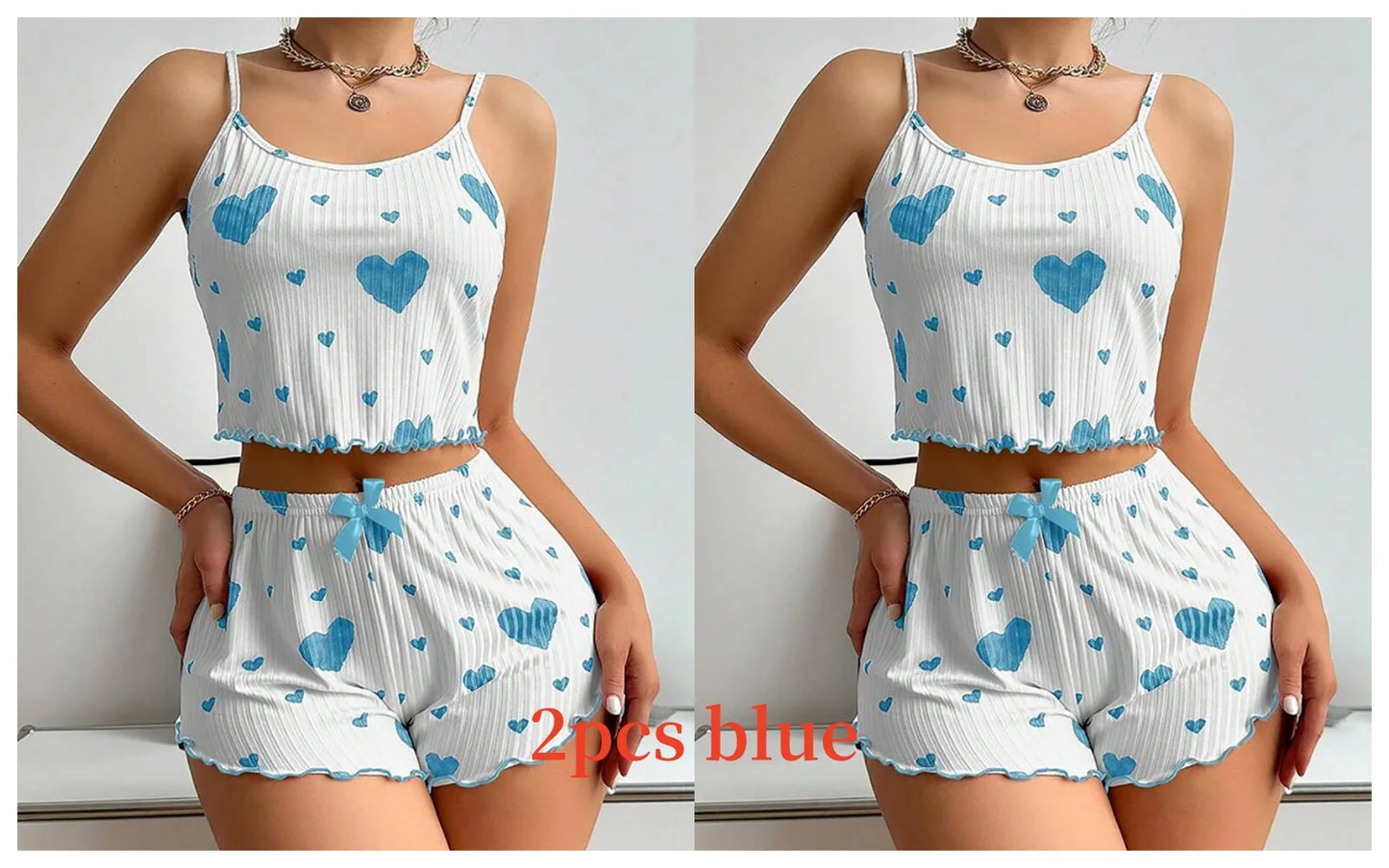 Women’s Love Print Pajama Set – Tank & Shorts