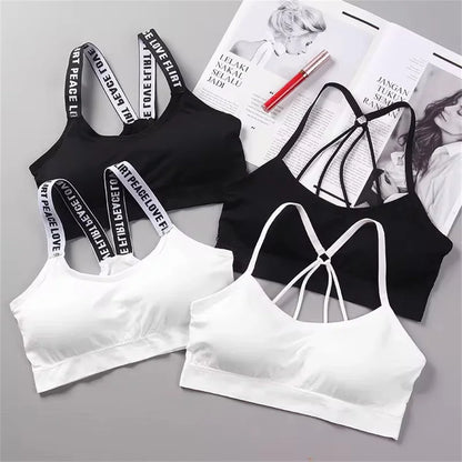 Women’s Wireless Yoga Bra – Padded Comfort with Strap Detail