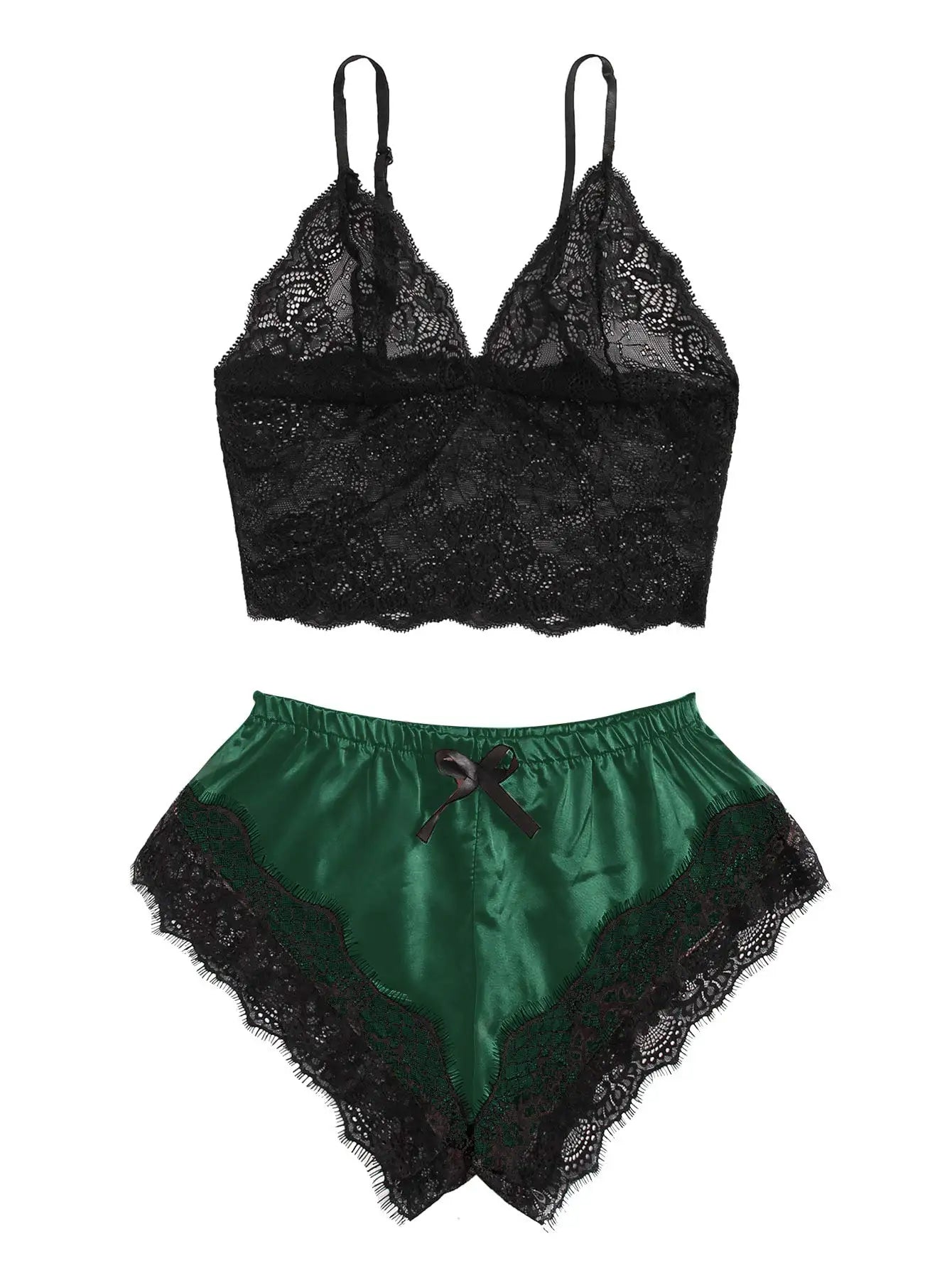 Women’s Lace Pajama Set – Cami & Shorts