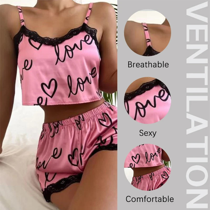 Sexy Women’s Nightwear Set – Camisole & Shorts