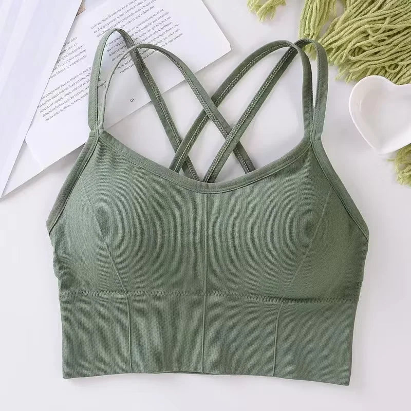 Women’s Cross Strap Sports Bra – Running & Workout Essential